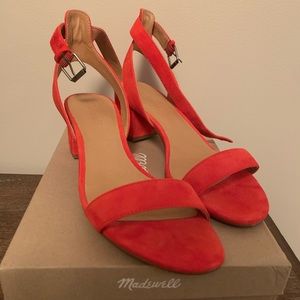 Madewell Simple Suede Mid Heel Sandals